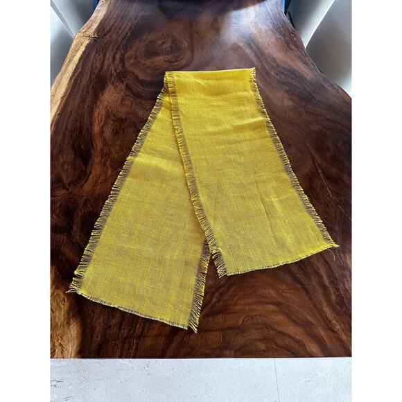 Table Runners Burlap Orange and Yellow, Set of 2 - Picture 7 of 9